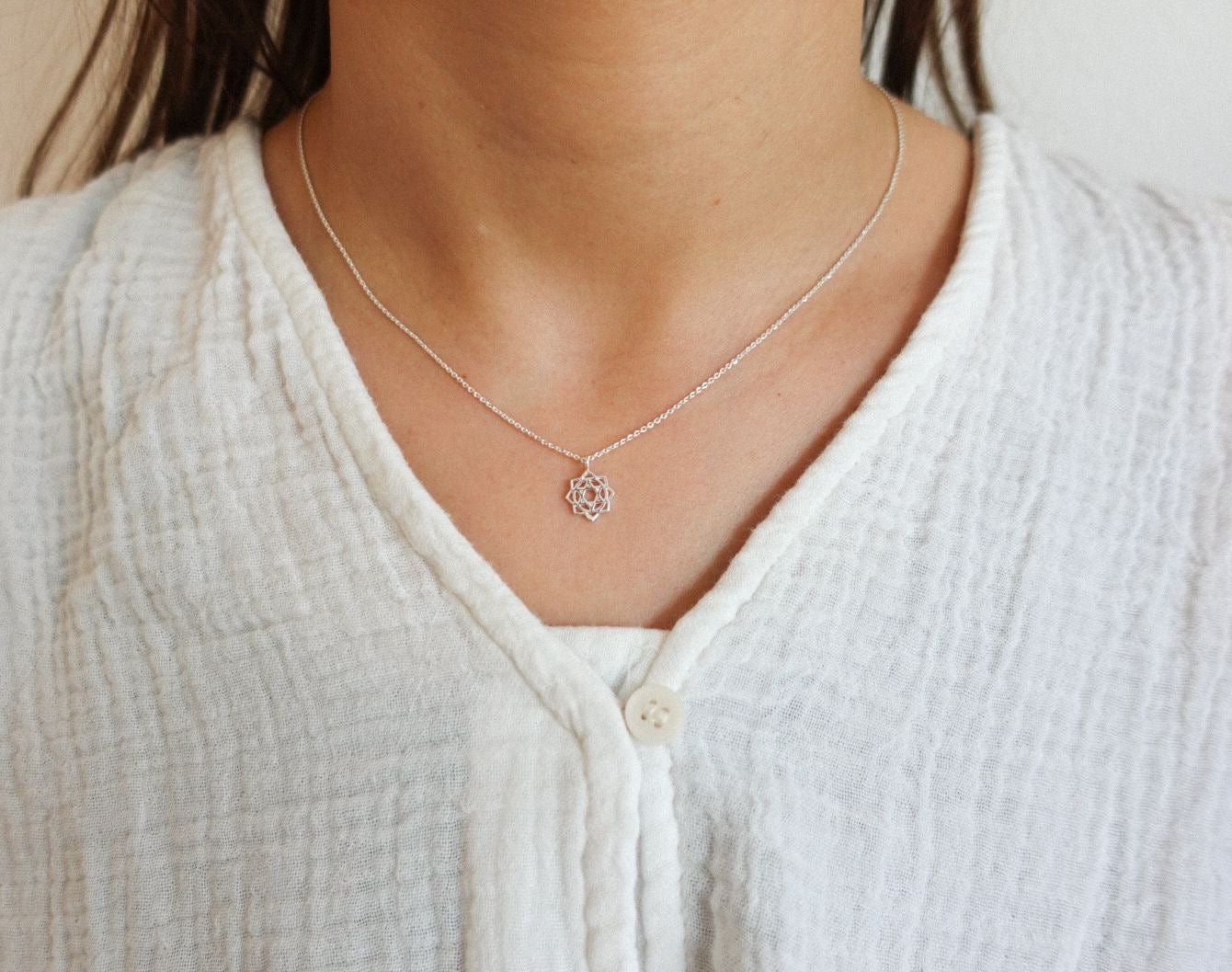 Herz Chakra Kette Silber