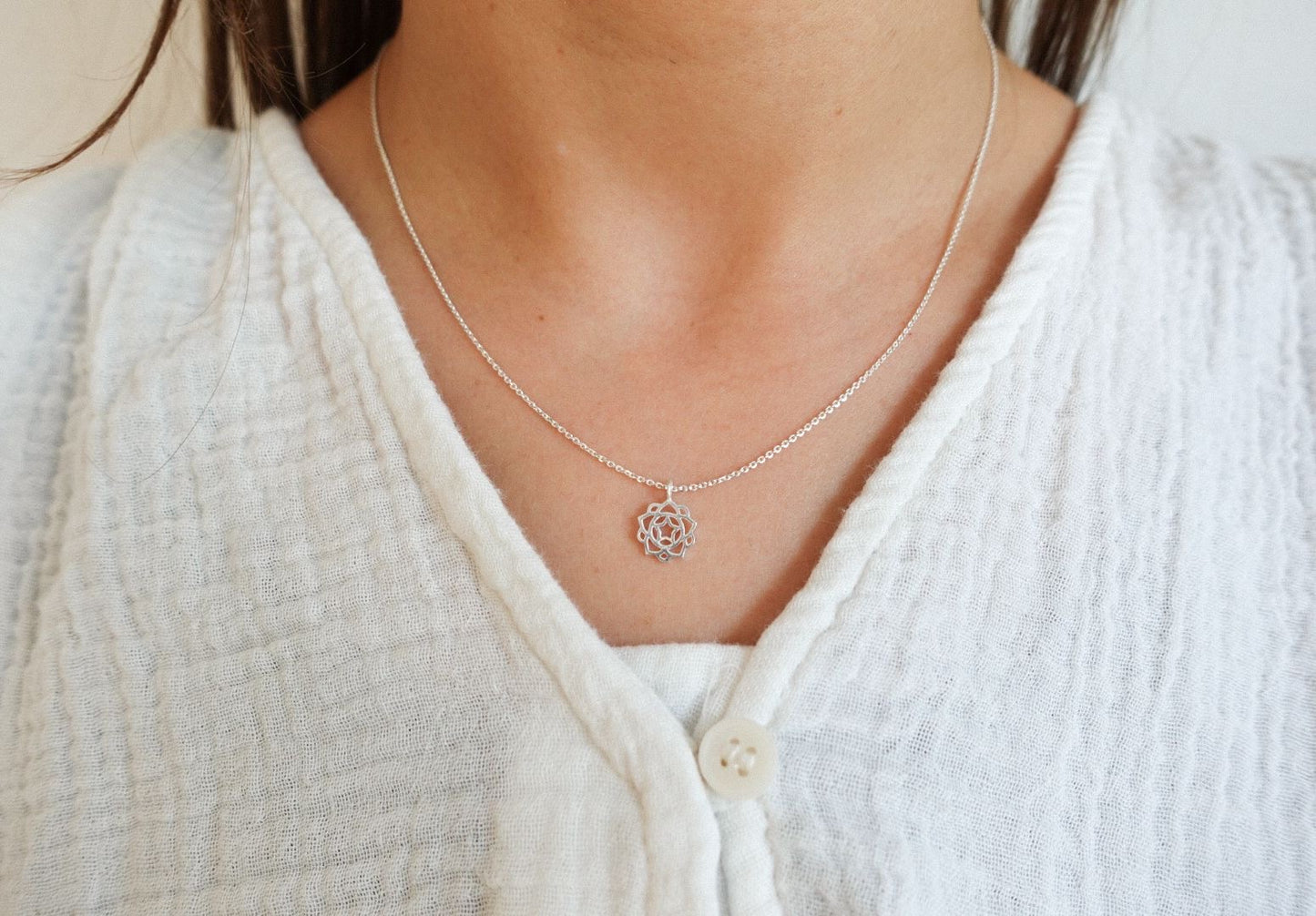 Solarplexus Chakra Kette Silber
