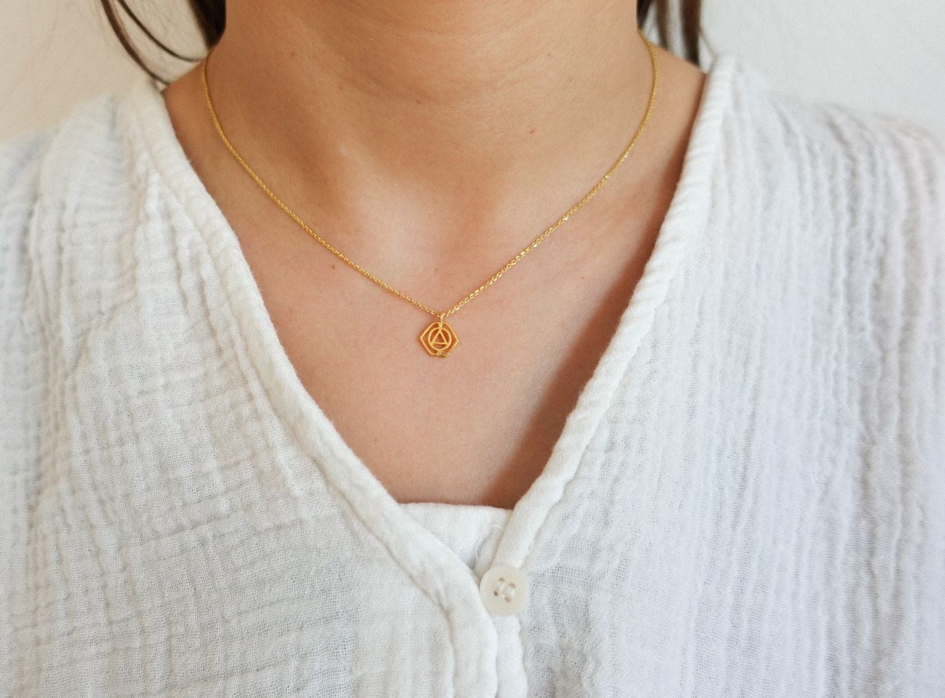 Stirn Chakra Kette Silber vergoldet