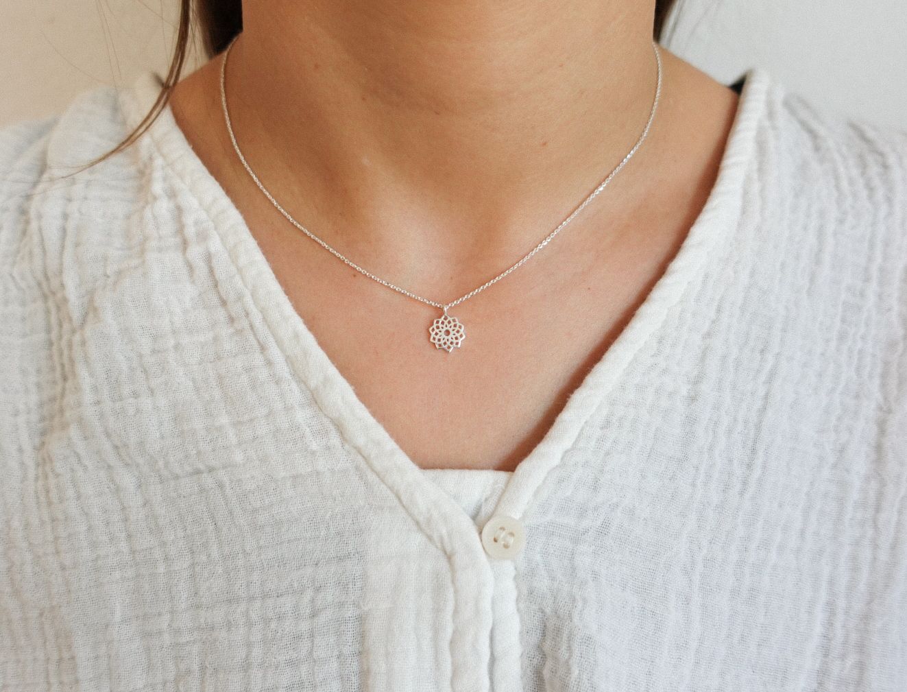 Kronen Chakra Kette Silber