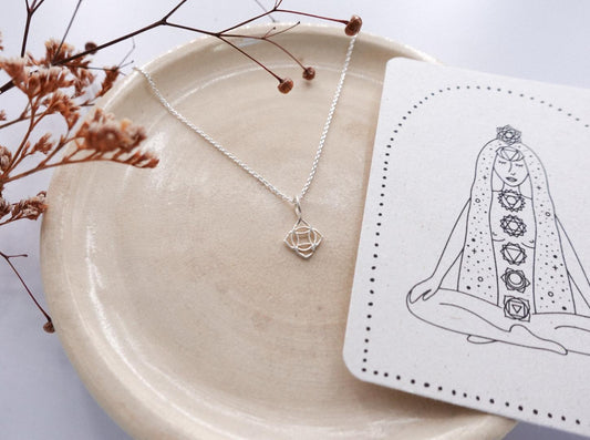 Hals Chakra Kette Silber