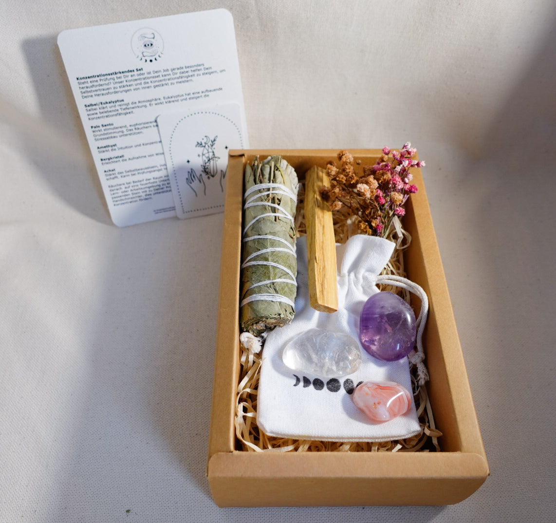 "Konzentration" Edelstein Räucherset