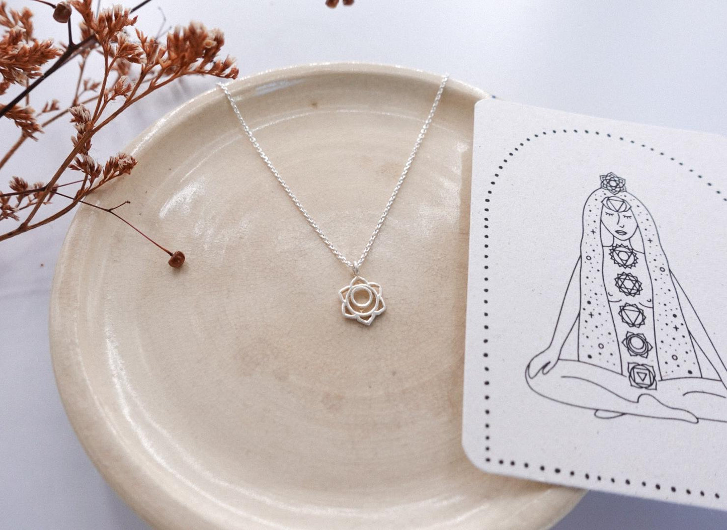 Sakral Chakra Kette Silber