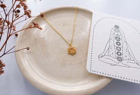Sakral Chakra Kette Silber vergoldet