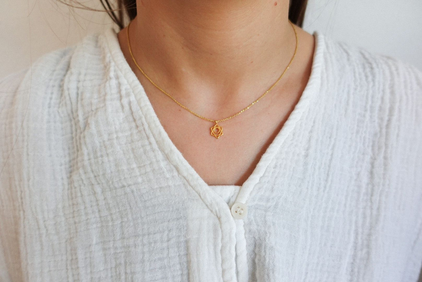 Sakral Chakra Kette Silber vergoldet