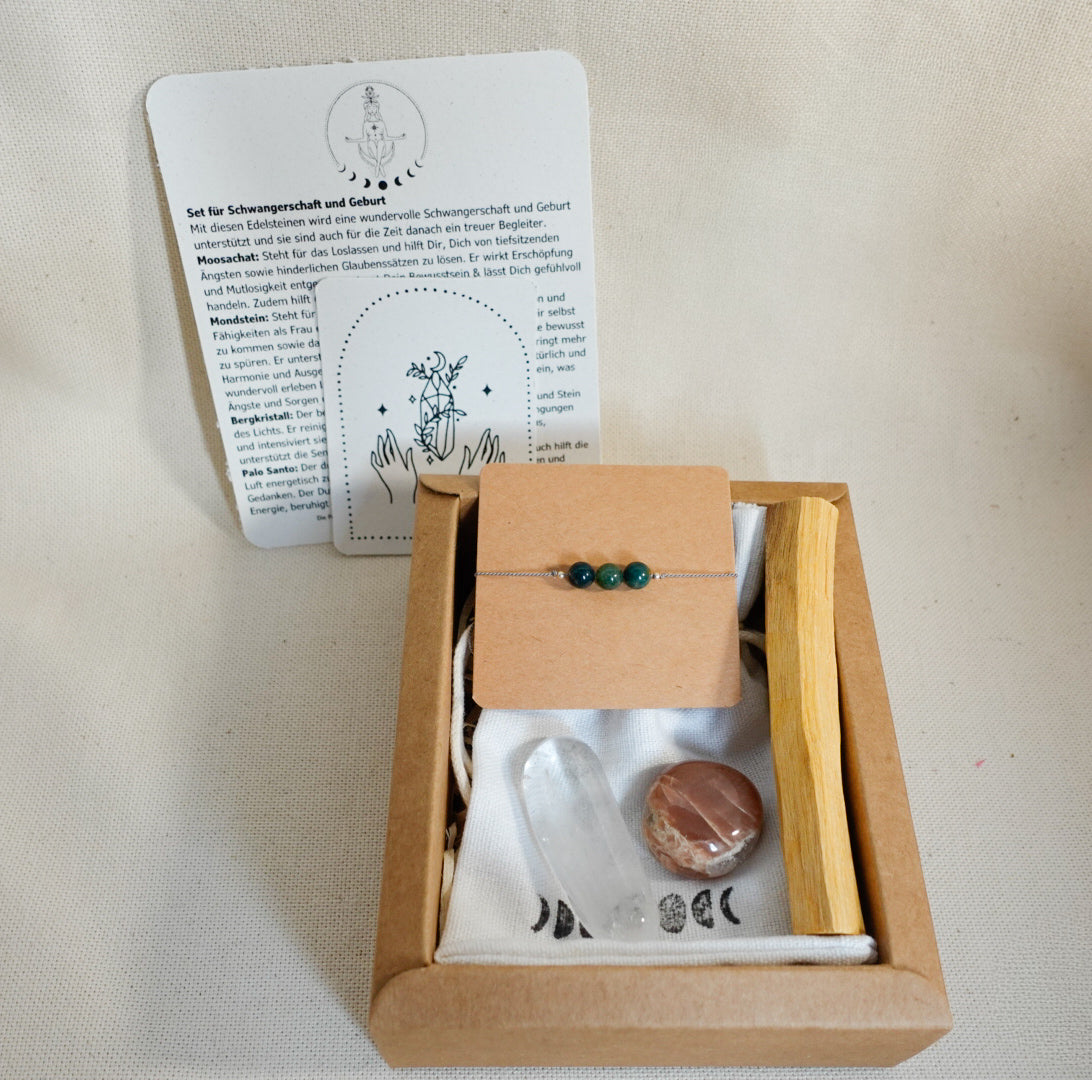 "Schwangerschaft und Geburt" Edelstein Räucherset