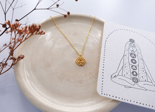 Stirn Chakra Kette Silber vergoldet