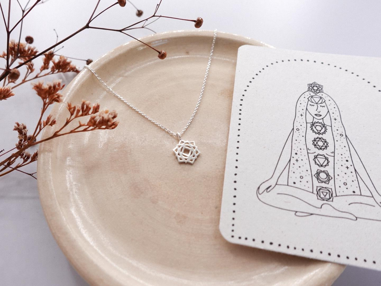 Wurzel Chakra Kette Silber